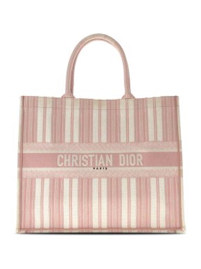 Dior Pink and White Striped Large Dioriviera Saint Tropez Book Tote