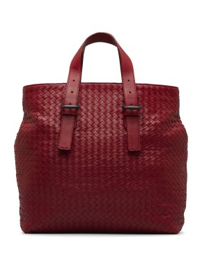 Bottega Veneta Red Large Intrecciato Cesta Tote Bag