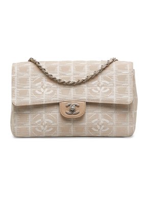 Chanel Beige Monogram Medium  Single Flap Bag