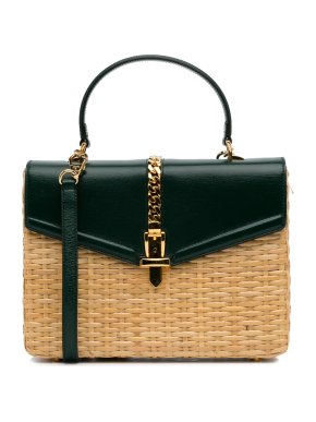 Gucci Green Small Sylvie Wicker Bag