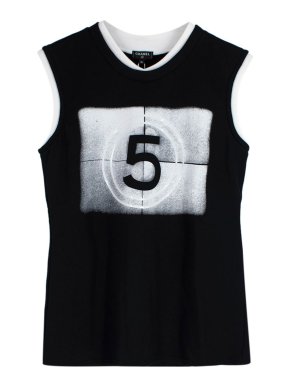Chanel No5 Black & White Sleeveless Top