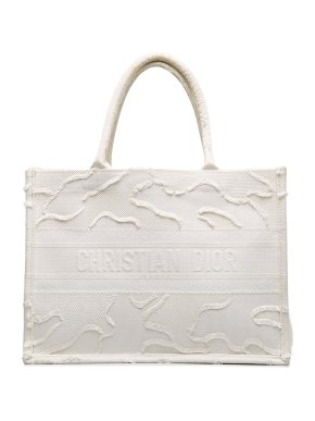 Dior White Medium Camouflage Book Tote
