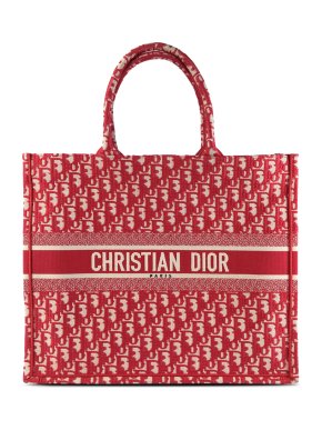 Dior Red Large Oblique Book Tote