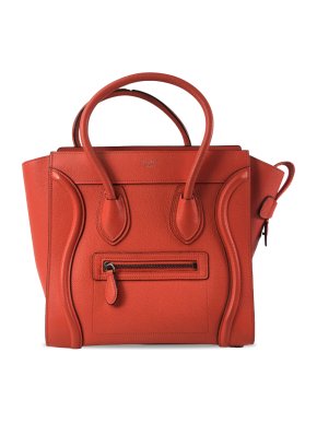Celine Orange Micro Luggage Tote