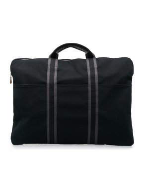 Hermes Black Fourre Tout Porte Documents Bag