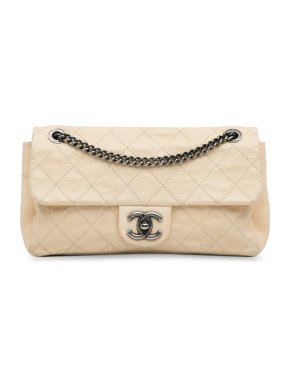 Chanel CC Quilted Aged Calfskin Flap Bag