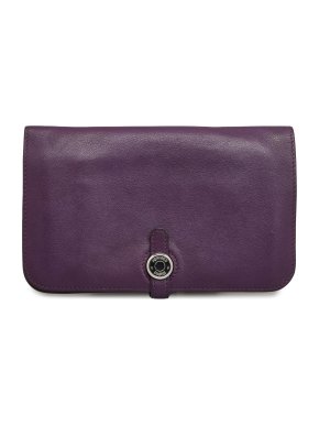 Hermes Purple Swift Dogon Duo Wallet