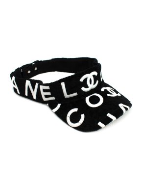 Chanel Black & White Logo Cotton Visor