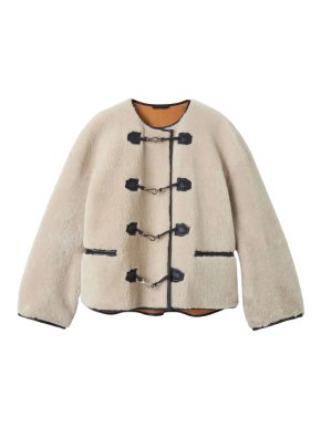 Toteme Off-white Teddy shearling clasp jacket