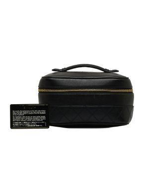 Chanel Black Leather CC Vanity Bag