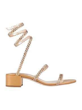 Rene Caovilla Gold Crystal-embellished Silene Sandals