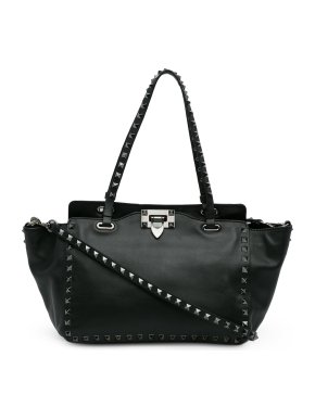 Valentino Black Rockstud Tote