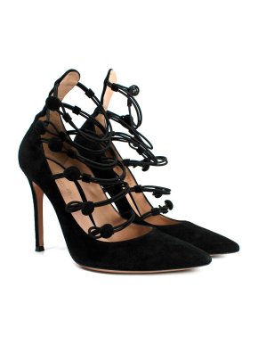 Gianvito Rossi Black Suede  Marquis Pumps