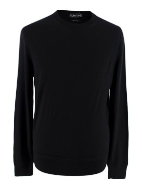 Tom Ford Black Wool Fine Knit Jumper