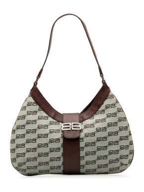 Balenciaga BB Monogram Canvas Hobo Bag