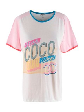 Chanel White Cotton Viva Coco Cuba Libre Tee