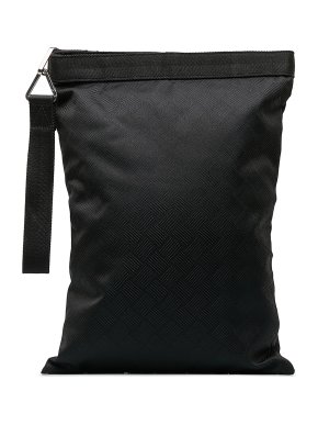Bottega Veneta Black Nylon Clutch Bag