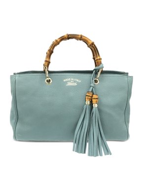 Gucci Blue Medium Bamboo Shopper Tote