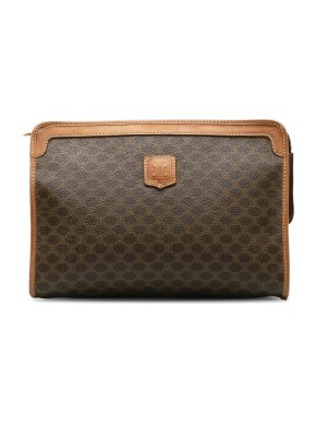 Celine Brown Macadam Clutch Bag