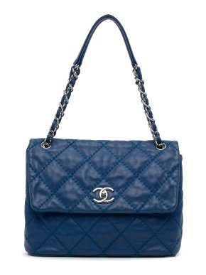 Chanel Blue Quilted Single Flap Bag