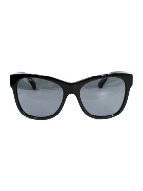Chanel Black Mirrored Lens Square Frame Sunglasses