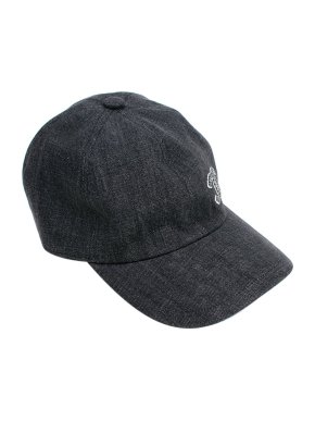 Chanel Grey Denim Sequin CC Patch Baseball Cap