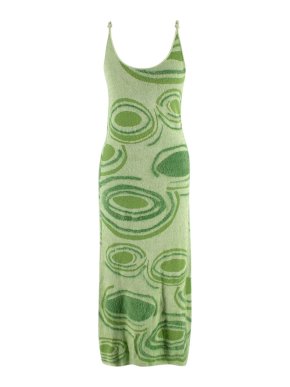 House of Sunny Green Swirl Strap Dress