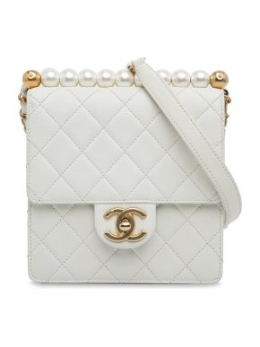 Chanel White Small Pearl Single Flap Bag