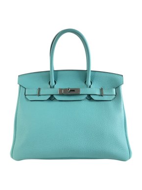 Hermes Birkin 30 Retourne in Blue Atoll Togo Leather with Palladium Hardware