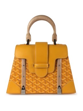 Goyard Yellow Goyardine Saigon PM Top Handle Bag
