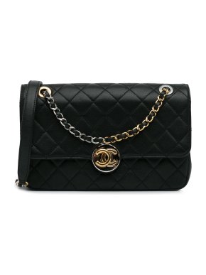 Chanel Black Quilted Lambskin  Single Flap Bag with Mixed Metal Hardware