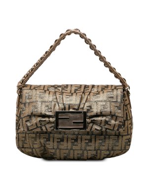Fendi Metallic Brown Zucca Mia Handbag