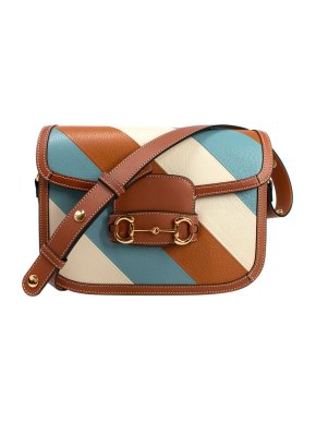 Gucci Diagonal Striped Horsebit 1955 Small Shoulder Bag