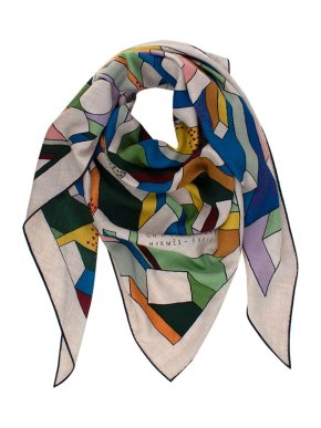 Hermes "On A Summer Day" Giant Triangle Scarf