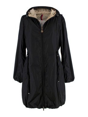 Moncler Black Lightweight Longline Raincoat