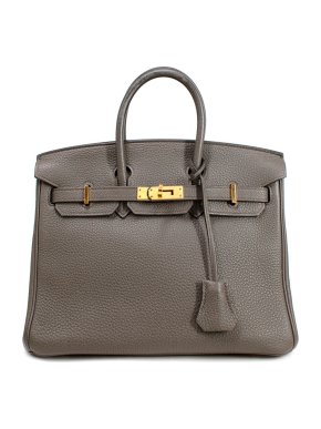 Hermes Birkin 25 Retourne in Gris Etain Togo Leather with Gold Hardware