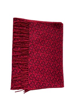 Burberry Red Monogram Cashmere Scarf
