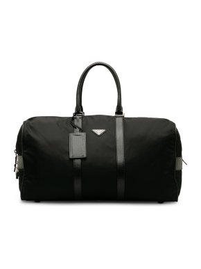 Prada Black Nylon and Leather Tessuto Travel Bag