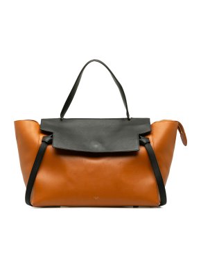 Celine Bicolor Leather Belt Satchel Bag