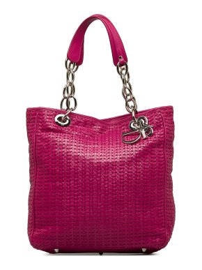 Pink Woven Leather Soft Lady Dior