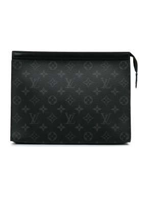 Louis Vuitton Black Coated Canvas Monogram Eclipse Pochette Voyage MM