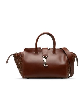 Saint Laurent Burgundy Baby Downtown Cabas Bag