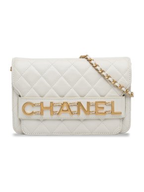 Chanel White Enchained Wallet on Chain 1