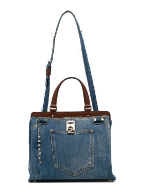 Valentino Denim Rockstud Joylock Bag