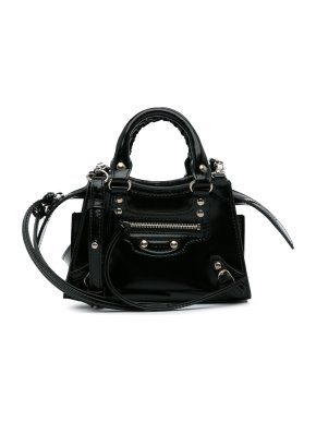 Balenciaga Black Patent Leather Nano Neo Classic City Bag