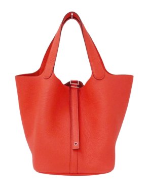 Hermes Picotin Lock 26 in Red Clemence Leather with Palladium Hardware