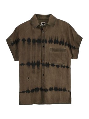 Dior Khaki Cotton Tie-dye Short Sleeve Shirt