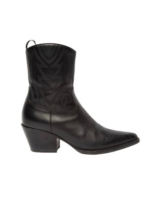 Dior Black Leather Western Cowboy Boots
