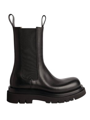 Bottega Veneta Black Leather Lug Boots