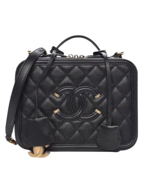 Chanel Black Caviar Leather Vanity Case